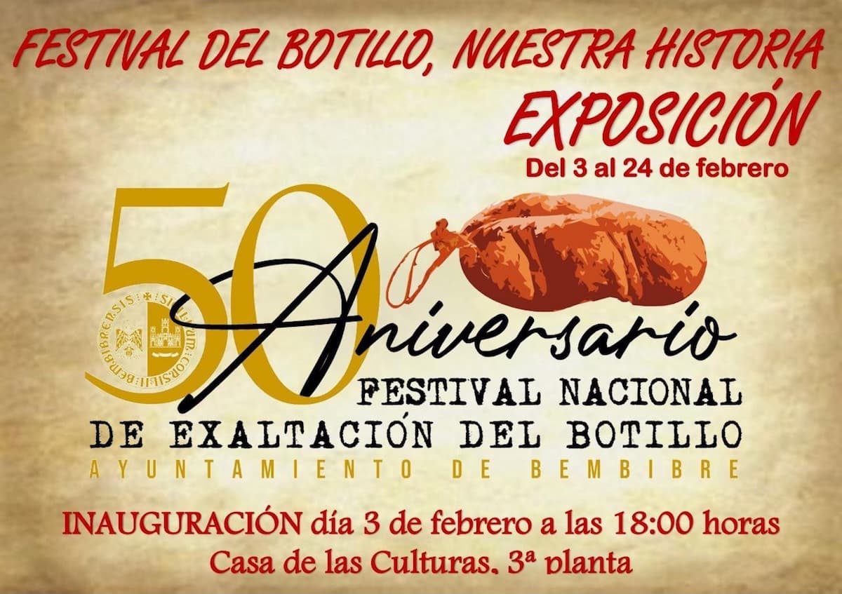 Cartel de la exposición "Nuestra Historia" sobre el Festival Nacional de Exaltación del Botillo
